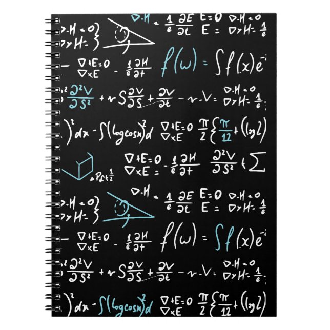 Math formulas mathematics physics student teacher  anteckningsbok (Framsidan)