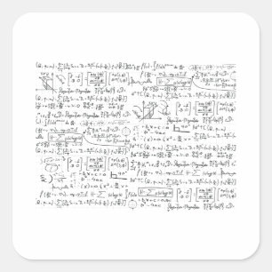 Math Formulas Mönster Fyrkantigt Klistermärke