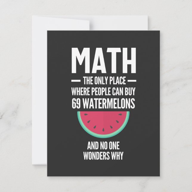 Math. Funny Math Sarcasm Quote Gift Tack Kort (Framsida)