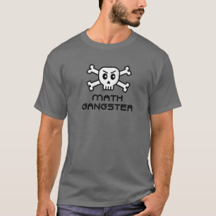 Math Gangster Skull och Kor Bone Ord design T Shirt