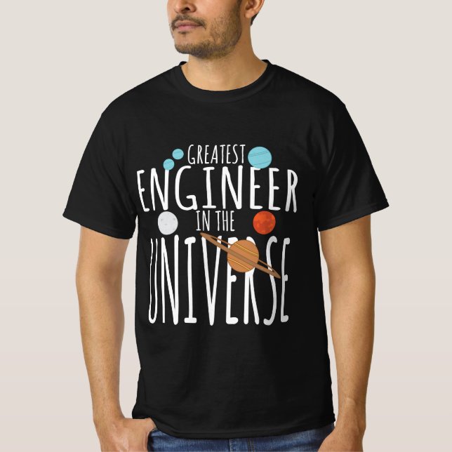 Math Geek Design - Underbarare Ingenjör i Univer T Shirt (Framsida)