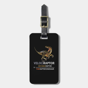 Math Geek Dinosaur Velociraptor Bagagebricka