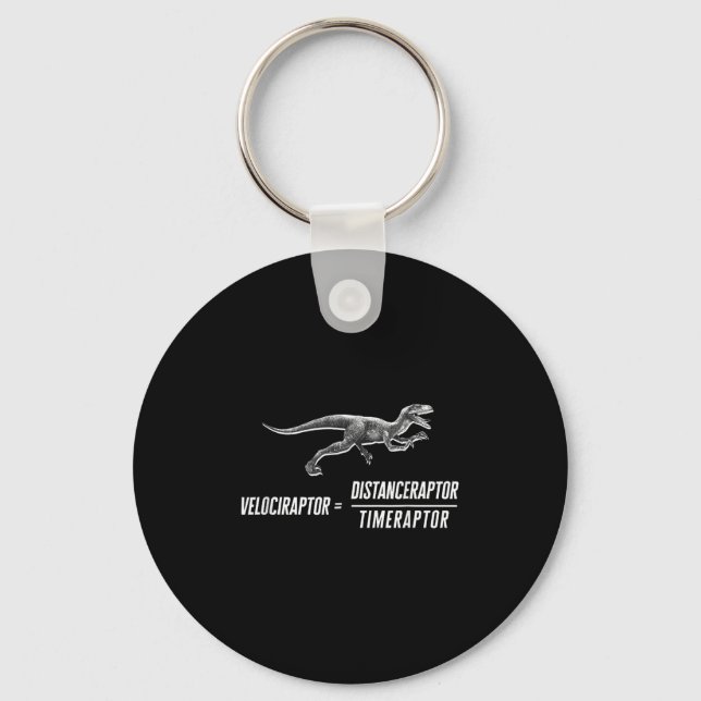 Math Geek Dinosaur Velociraptor Equation V2 Nyckelring (Framsida)
