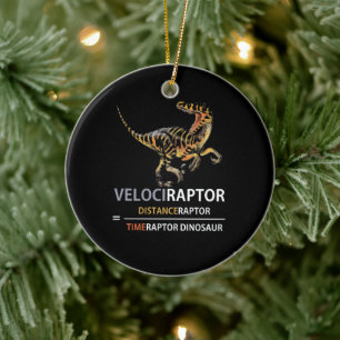 Math Geek Dinosaur Velociraptor Julgransprydnad Keramik