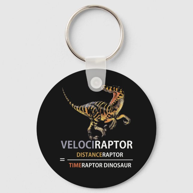 Math Geek Dinosaur Velociraptor Nyckelring (Framsida)