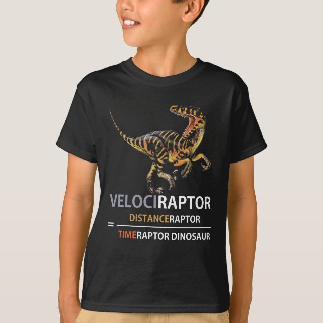 Math Geek Dinosaur Velociraptor T Shirt (Framsida)