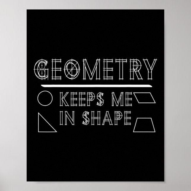 Math Geek Geometry Teacher Phrase Gym Say Graph Poster (Framsidan)