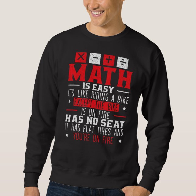Math Geek Mathematician Algebra Numbers Equation S Lång Ärmad Tröja (Framsida)