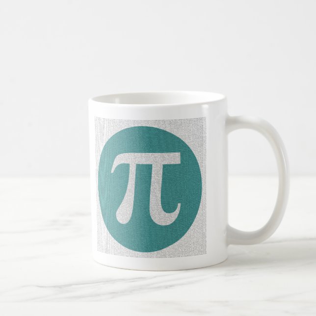 Math geek Pi-symbol, blå cirkel och siffror. Kaffemugg (Höger)