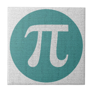 Math geek Pi-symbol, blå cirkel och siffror. Kakelplatta