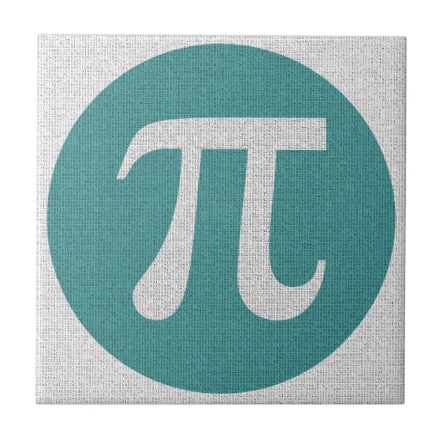 Math geek Pi-symbol, blå cirkel och siffror. Kakelplatta (Framsidan)