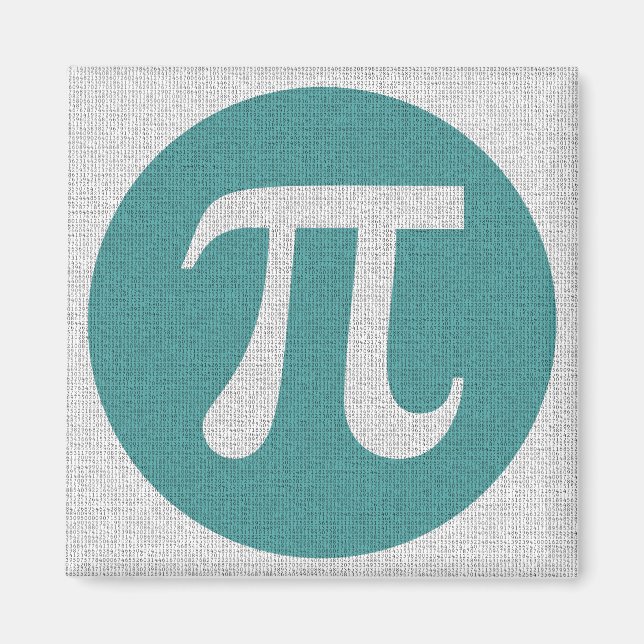 Math geek Pi-symbol, blå cirkel och siffror. Magnet (Framsidan)