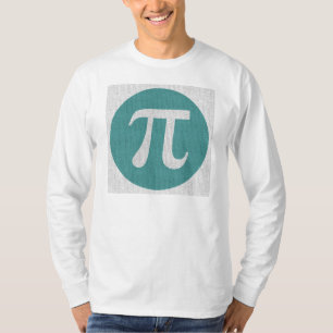 Math geek Pi-symbol, blå cirkel och siffror. Tee Shirt