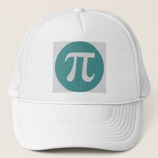 Math geek Pi-symbol, blå cirkel och siffror. Truckerkeps (Framsida)