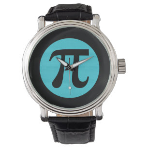 Math geek Pi-symbol, blå på svart Armbandsur