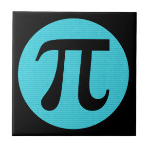 Math geek Pi-symbol, blå på svart Kakelplatta