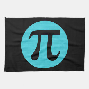 Math geek Pi-symbol, blå på svart Kökshandduk