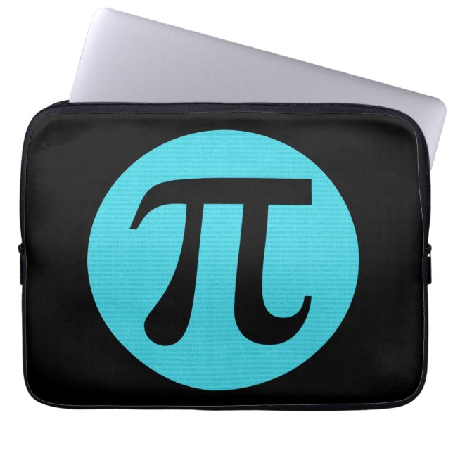 Math geek Pi-symbol, blå på svart Laptop Sleeve (Framsidan)