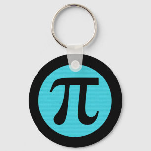 Math geek Pi-symbol, blå på svart Nyckelring