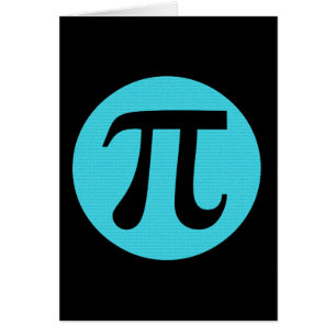 Math geek Pi-symbol, blå på svart OBS Kort
