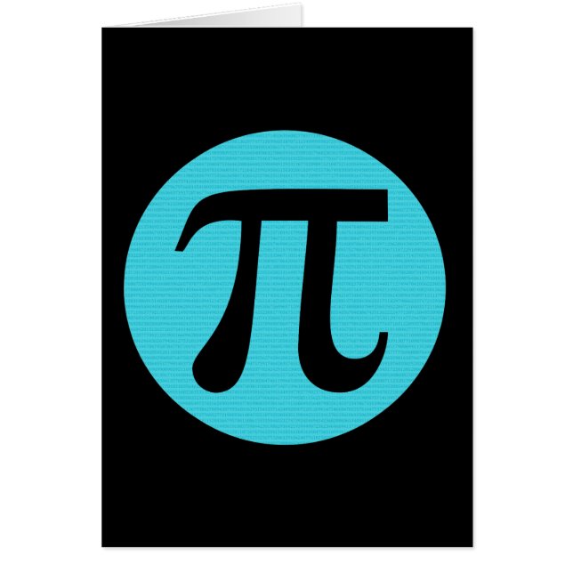 Math geek Pi-symbol, blå på svart OBS Kort (Framsidan)