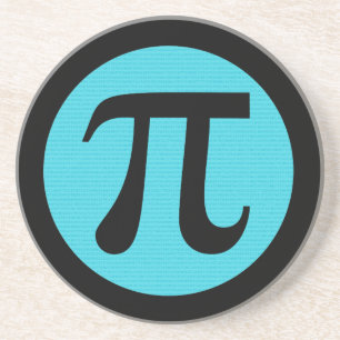 Math geek Pi-symbol, blå på svart Underlägg Sandsten