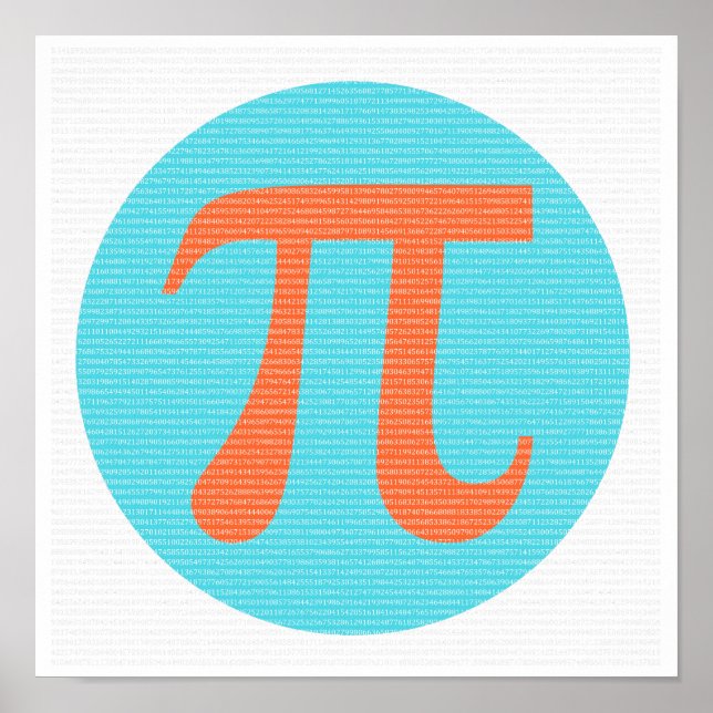 Math geek Pi-symbol, orange och blått Poster (Framsidan)