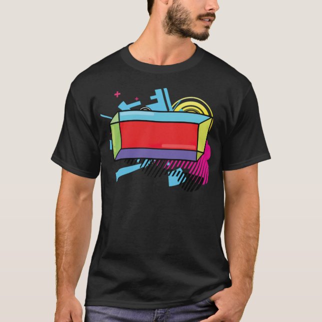 Math Geometry Geometric Cuboid Isometric 2d riders T Shirt (Framsida)
