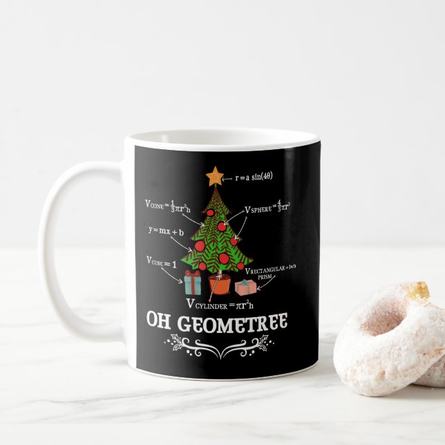 Math Geometry Julgran Geometree Teacher Kaffemugg (Med munk)