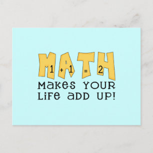 Math gör att ditt liv lägger till skjortor och gåv vykort