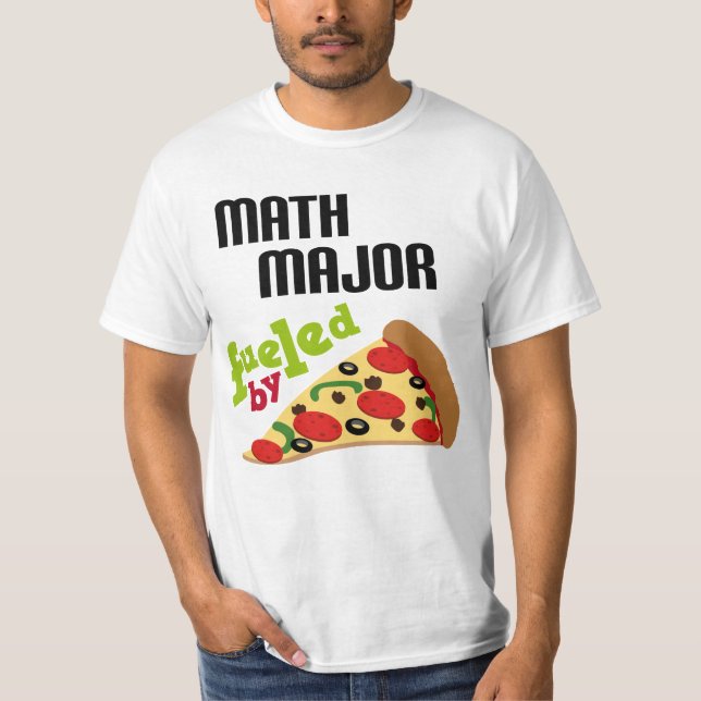 Math ha som huvudämne gåvan (Pizza) Tee Shirt (Framsida)
