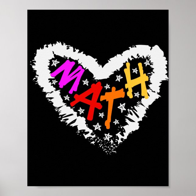 Math Heart Math Teacher Heart Poster (Framsidan)