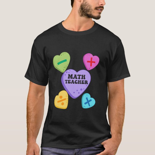 Math Hearts Candy Alla hjärtans dag Funny Math T Shirt (Framsida)