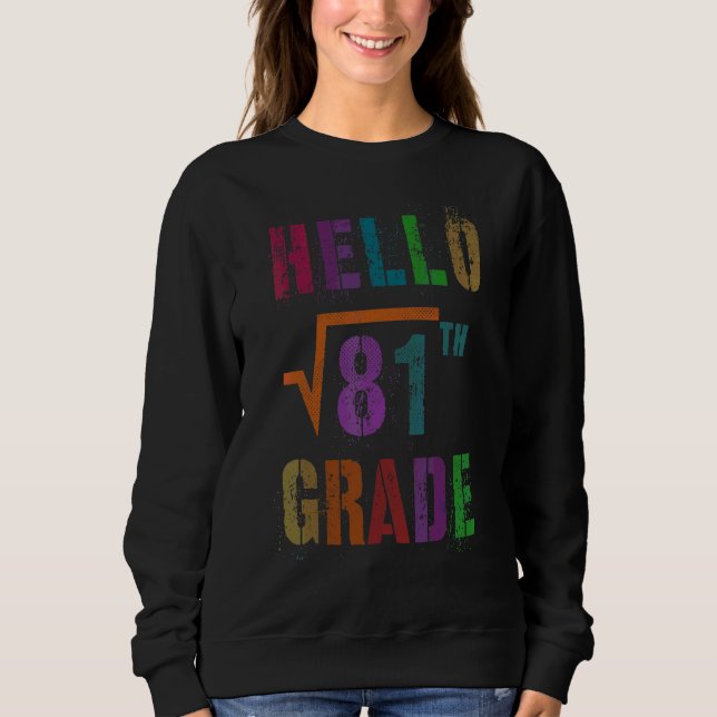 Math Hej 9:e klass kvadratrot 81 stud lärare S T Shirt (Framsida)