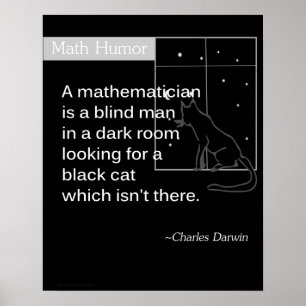 Math Humor av Charles Darwin Poster