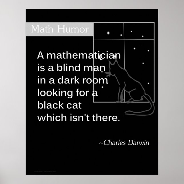 Math Humor av Charles Darwin Poster (Framsidan)