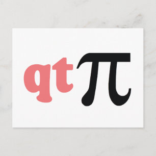 Math Humor - Cute Tee Pi Vykort