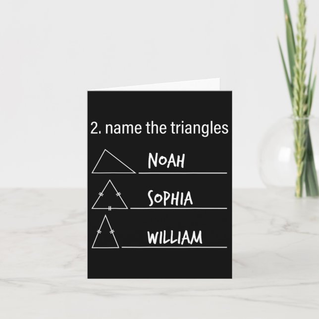 Math Humor Funny Namn Triangles Noah Sophia Wi Kort (Framsida)