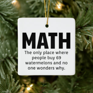 Math Humor Julgransprydnad Keramik