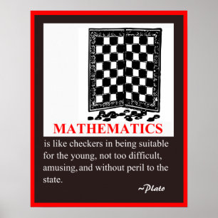 Math Humor och citat av Plato Poster