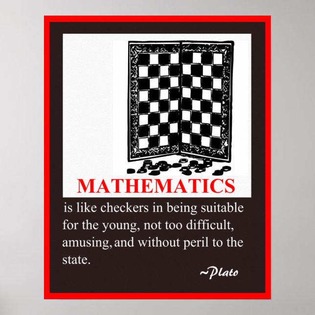 Math Humor och citat av Plato Poster (Framsidan)