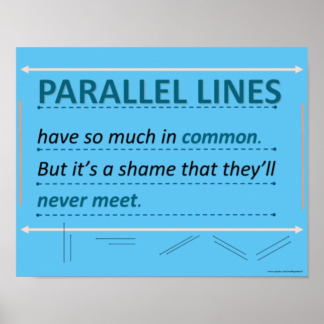 Math Humor Quote Parallel Linjer Poster (Framsidan)