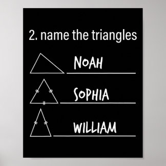Math Humor Roliga Namn på Trianglarna Noah Sofia W Poster