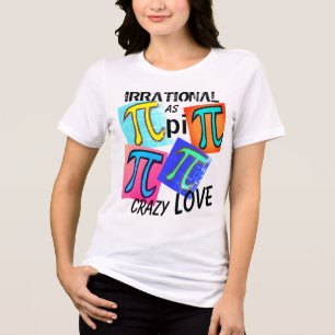 Math Irrationals som Pi Blue Gult Grönt Rosa T Shirt