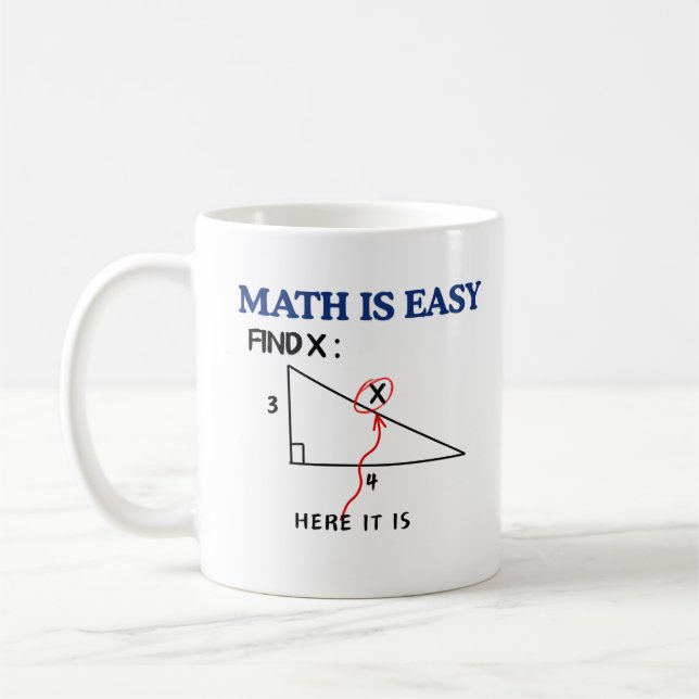 "Math Is Easy Funny Coffee Mugg - Gift for Student (Vänster)