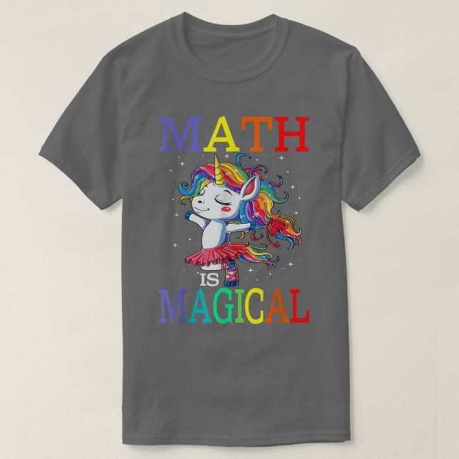 Math Is Magical Unicorn Back To School  T Shirt (Design framsida)