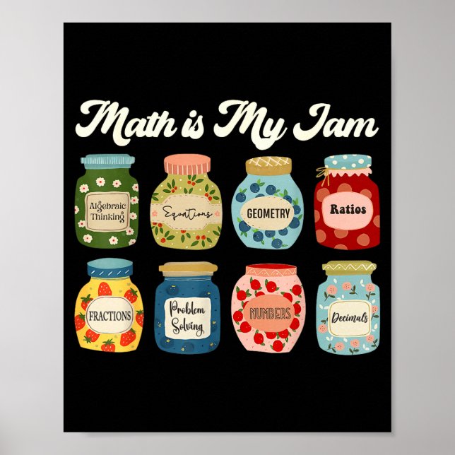 Math Is My Jam Teacher Shirt Stem Student Clroom  Poster (Framsidan)