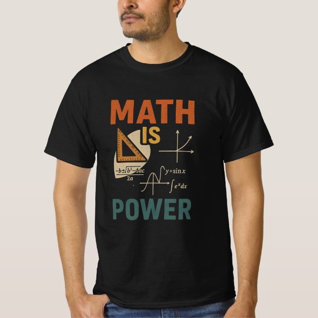 Math is Power T Shirt (Framsida)