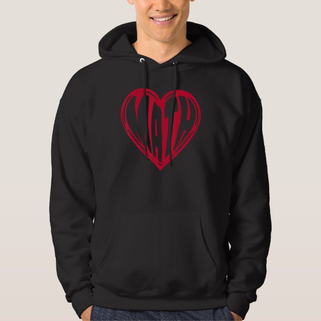 Math Kärlek Math Heart Mathematics Math Teacher Ma Hoodie (Framsida)