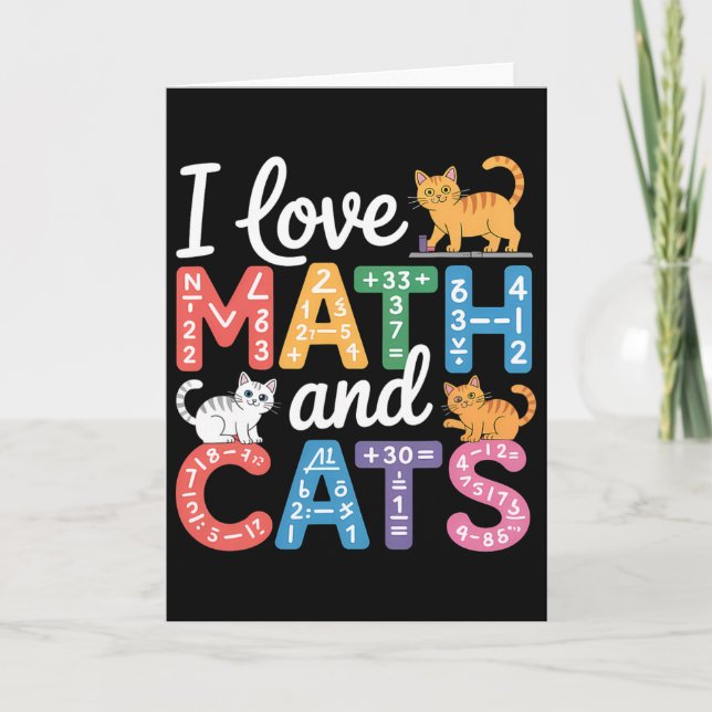 Math Katt Älskare Rolig Math Lärare Jag Älskar Mat Kort (Framsida)